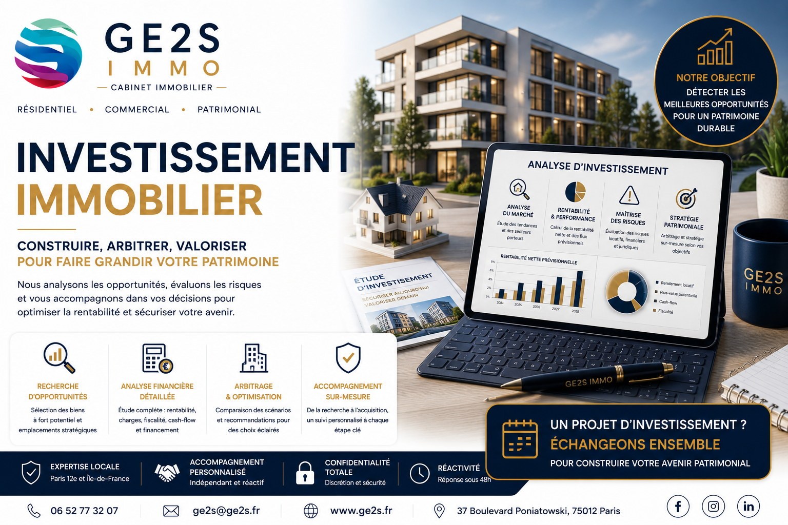 Investissement immobilier — visuel service GE2S IMMO